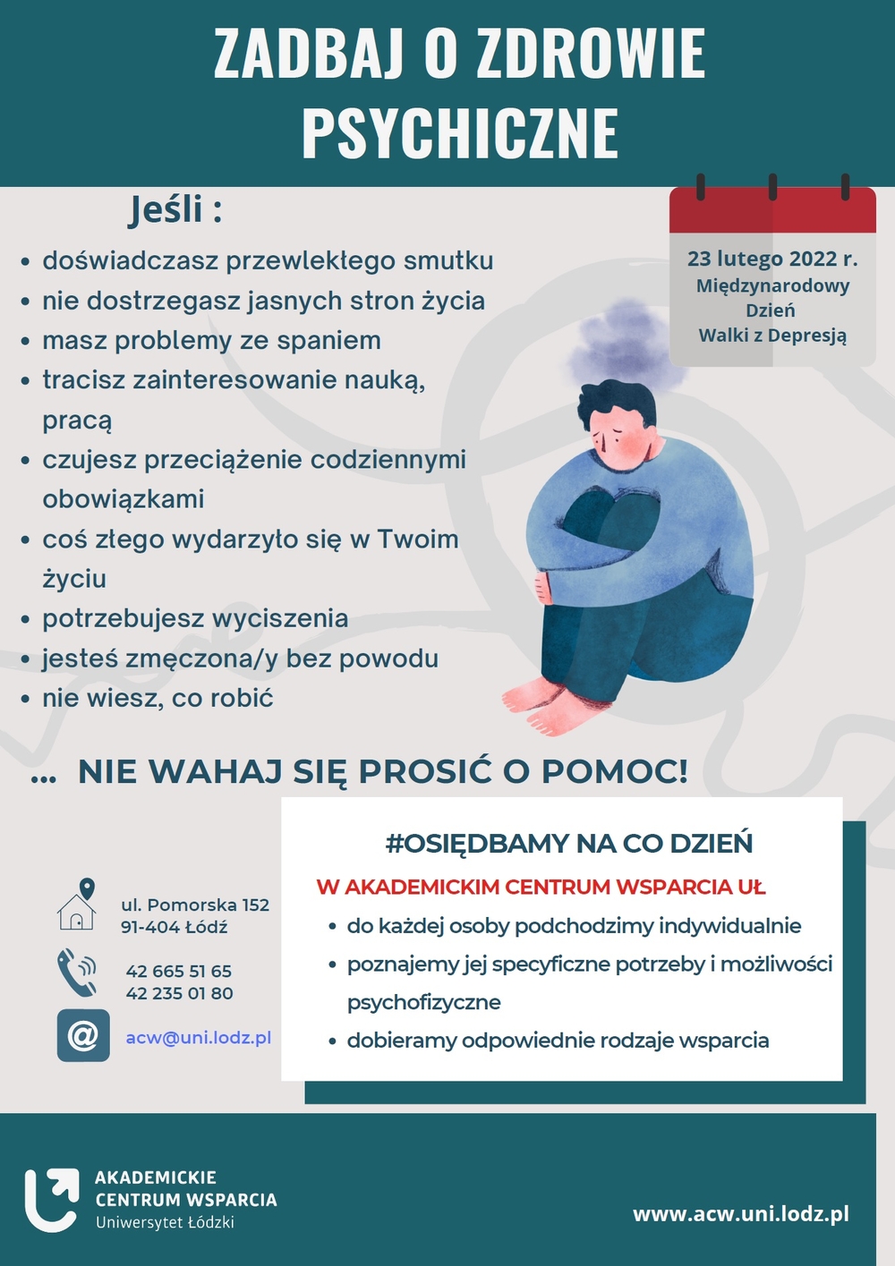 Plakat na dzień walki z depresją