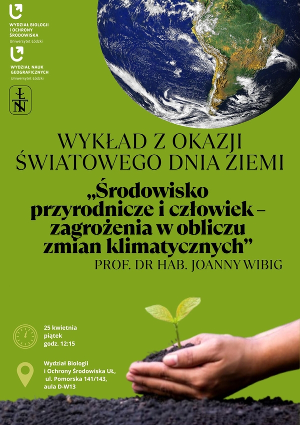 Plakat, wykład na Dzień Ziemi Plakat, wykład na Dzień Ziemi