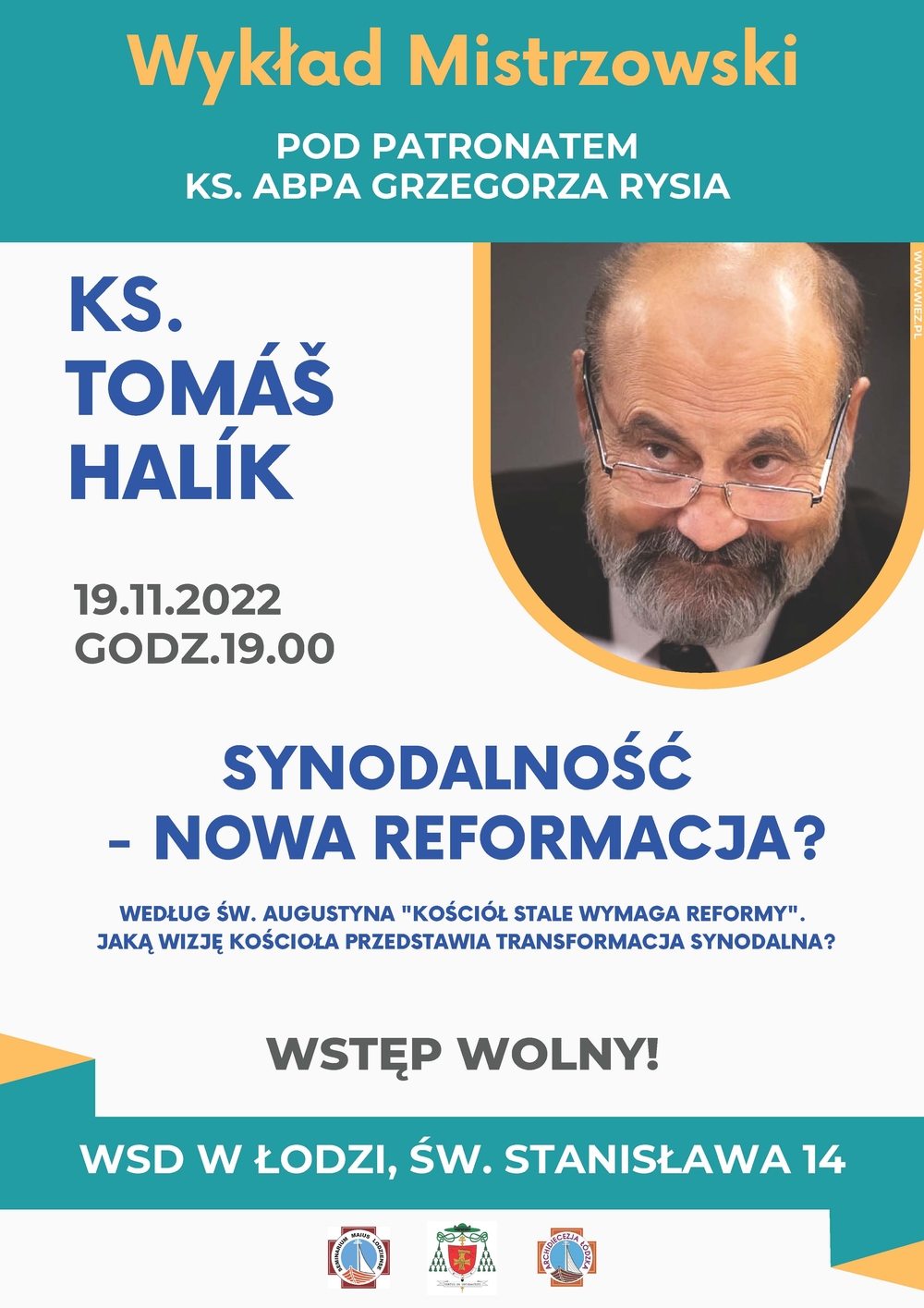 plakat dotyczący wydarzenia z tytułem i datą oraz zdjęciem ks. Halika