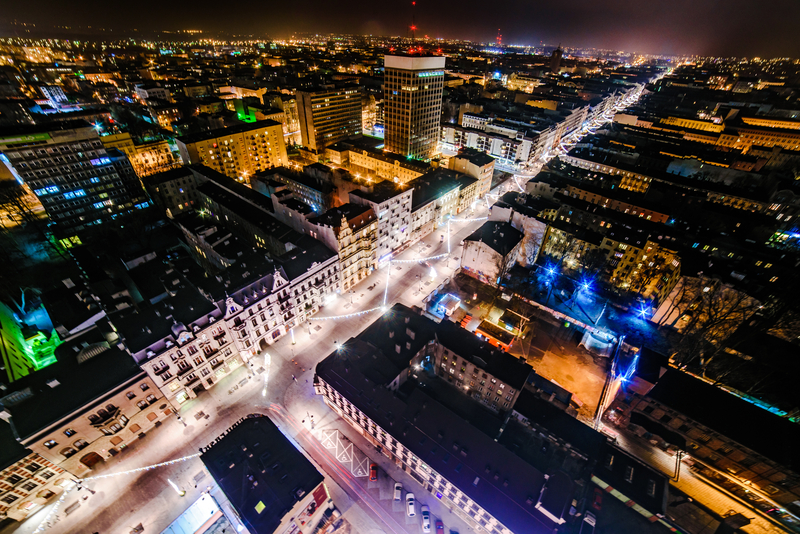 Ulica Piotrkowska w Łodzi/Piotrkowska Street in Łódź