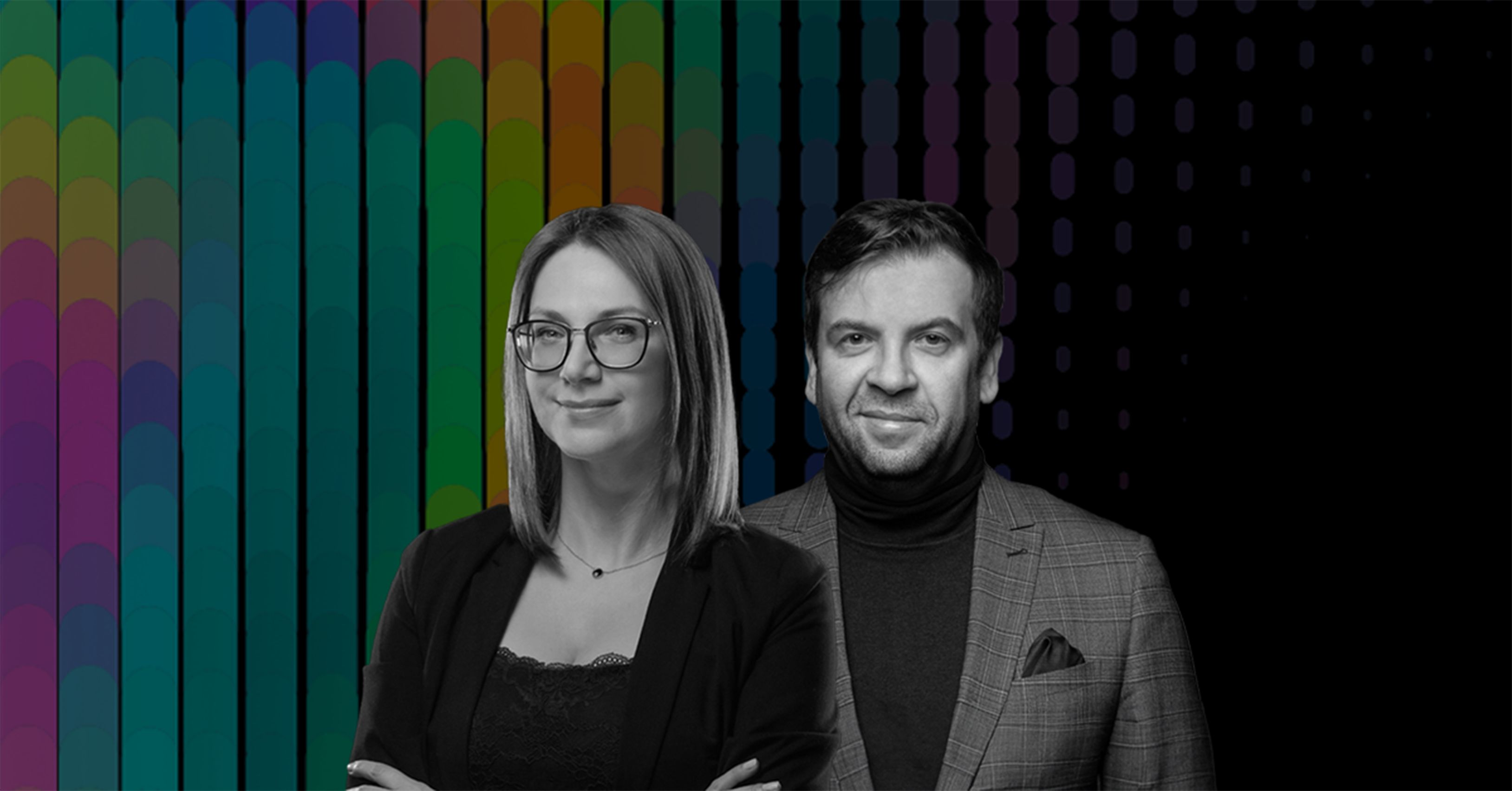 Zdjęcia portretowe prof. Piotra Chomczyńskiego i dr Joanny Orzeł