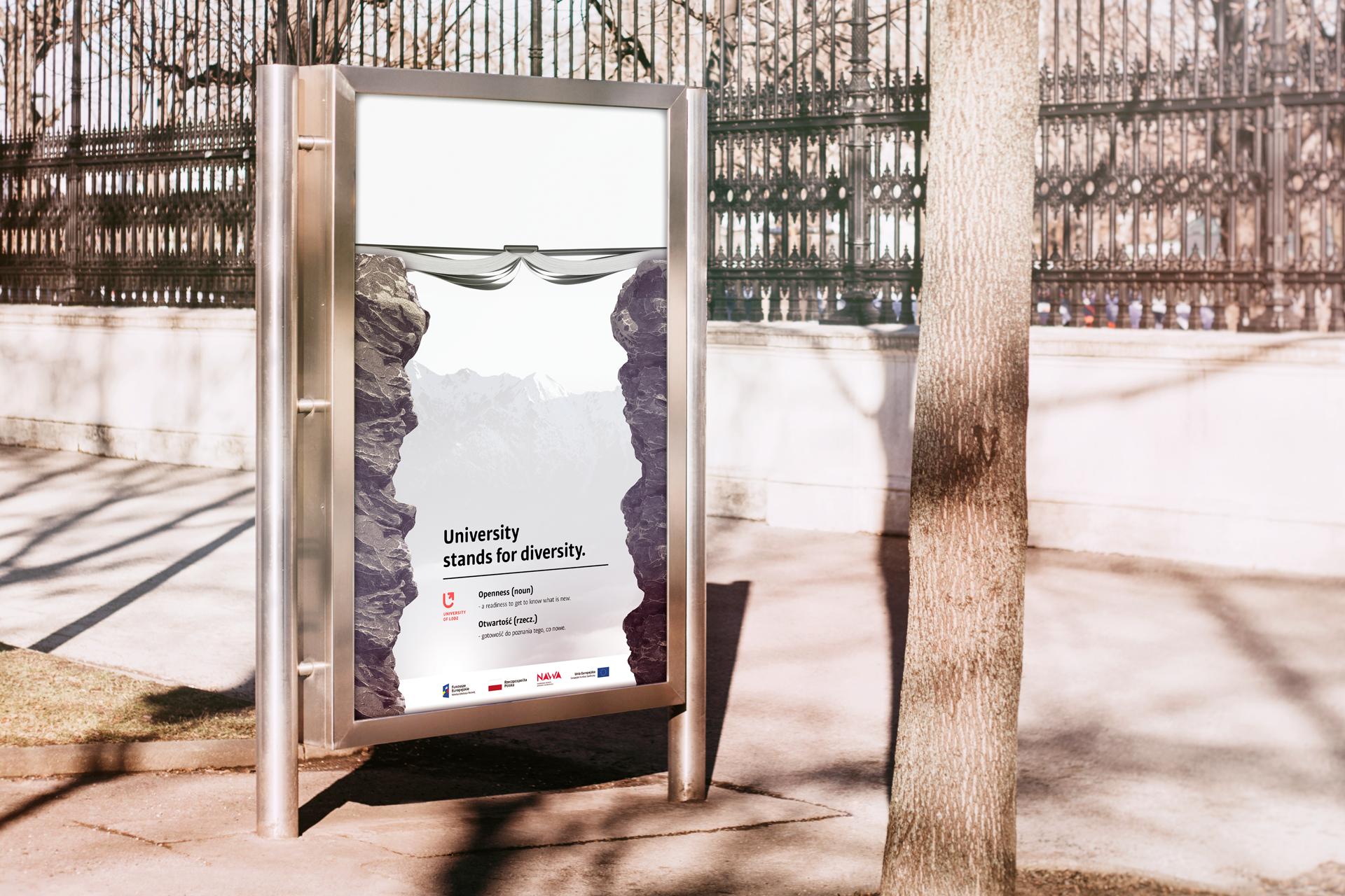 a citylight with the campaign poster