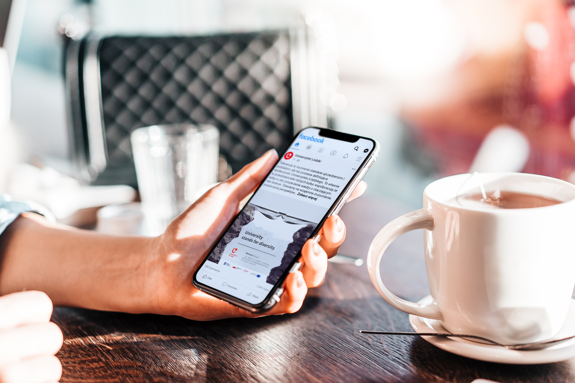 phone view with the campaign poster